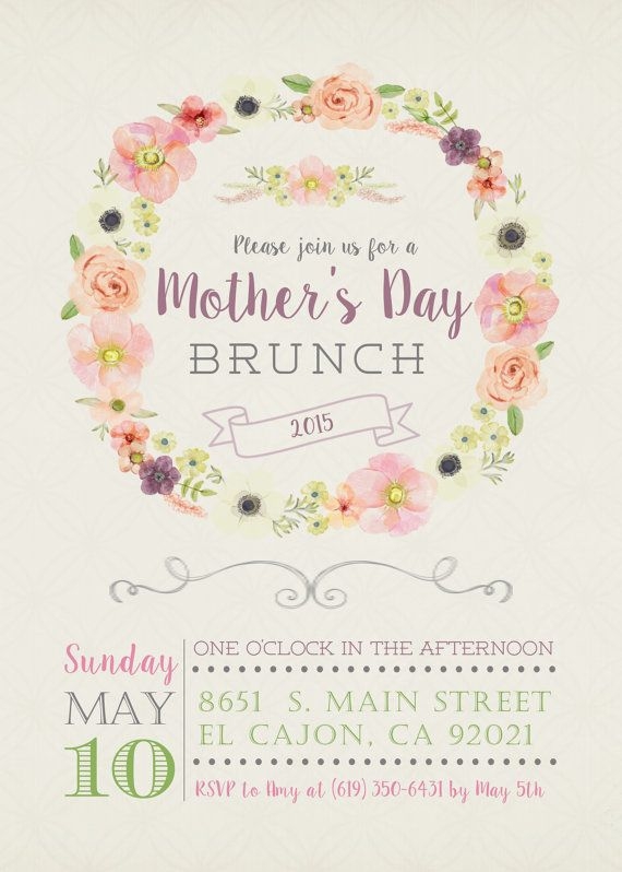 Mother 39 s Day Brunch Invitation Template Free Printable Word Searches