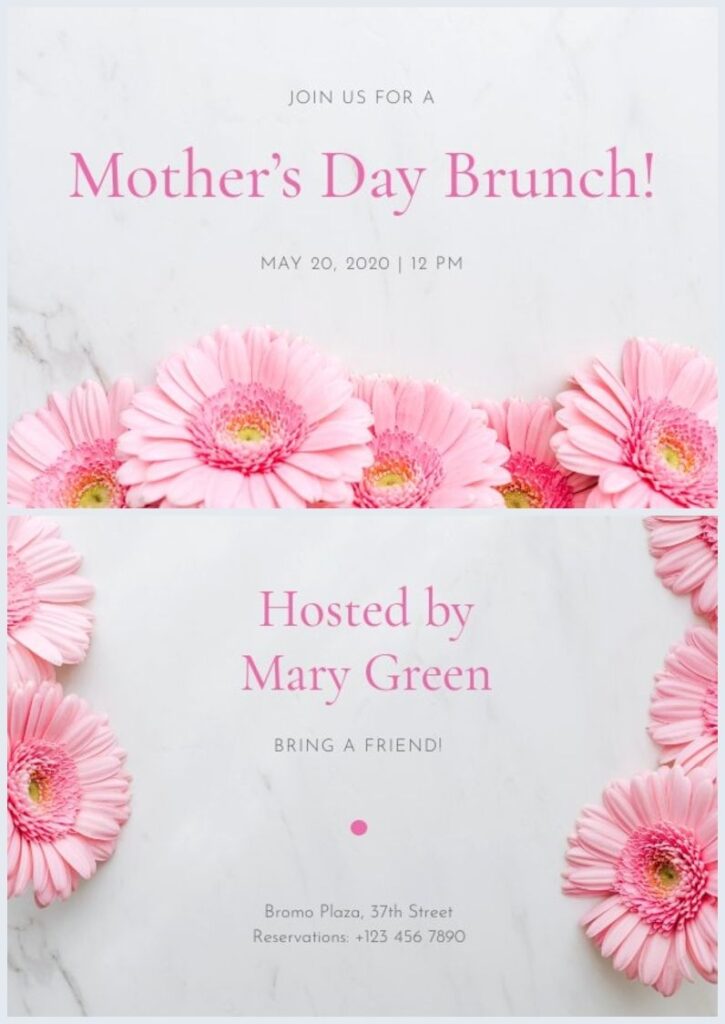Mother s Day Invitation Template Invitation Template Floral Birthday
