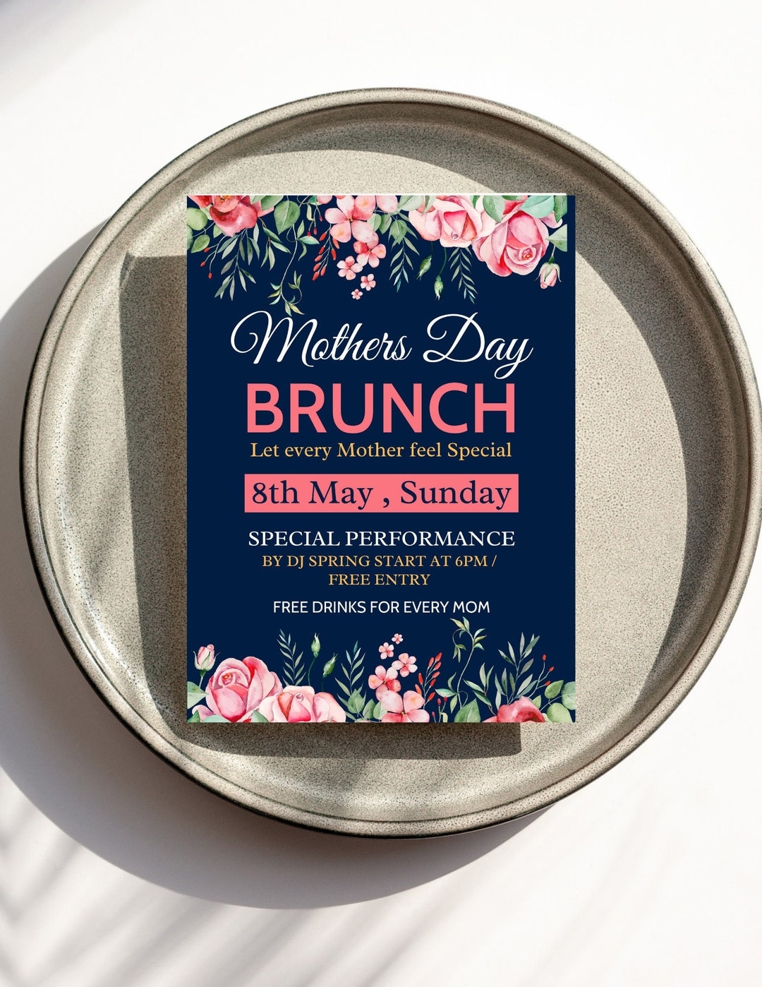 Mothers Day Invitation Template Printable Digital Download Editable 