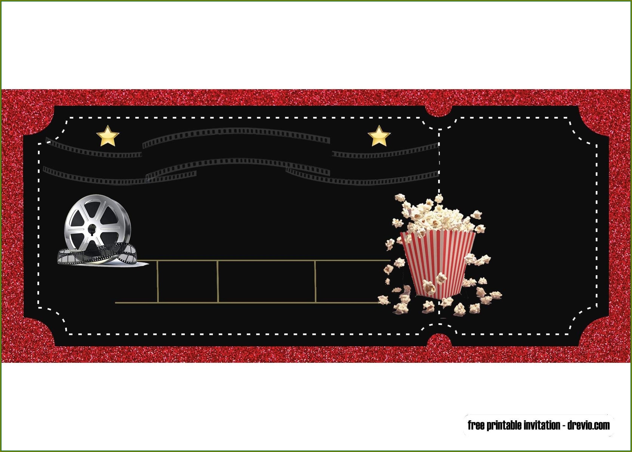 blank movie invitation template