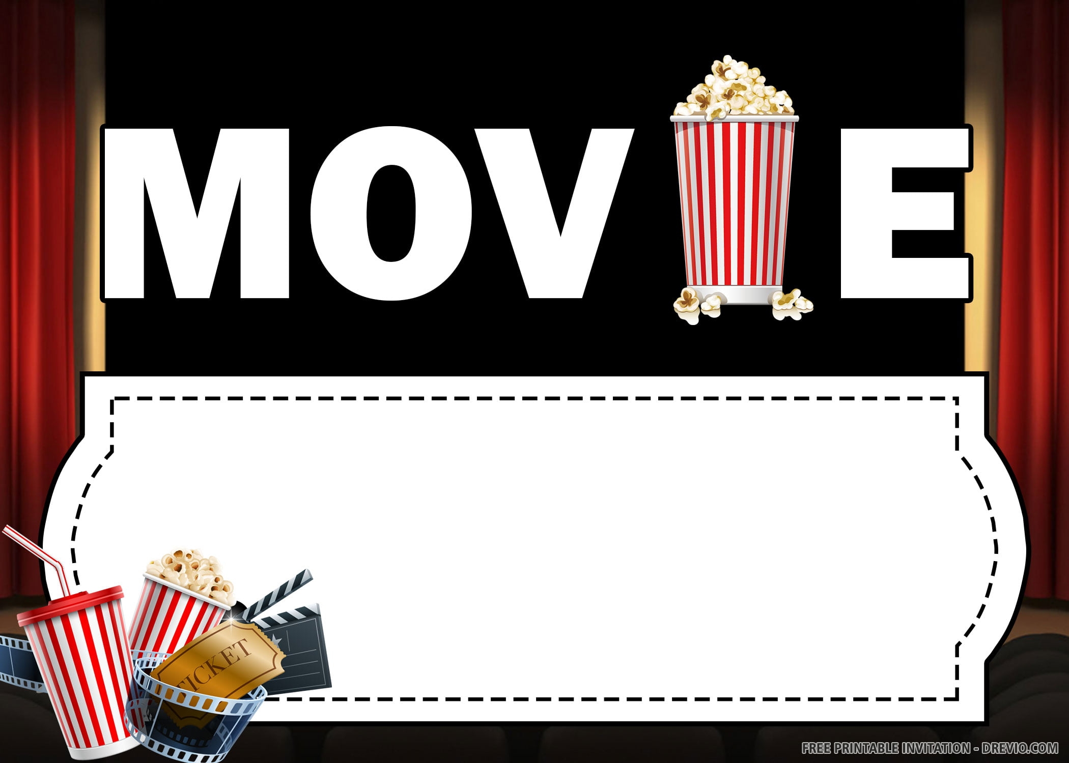 Movie Party Invitation Template Free