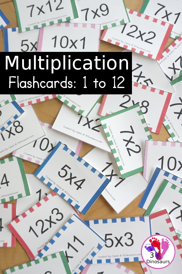 math facts flash cards free printable