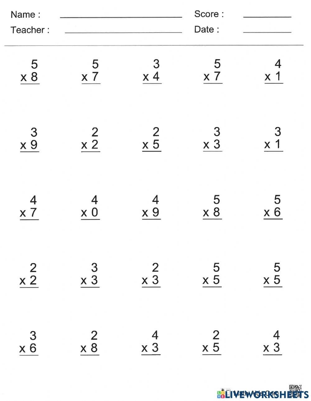 3 by 2 digit multiplication worksheets