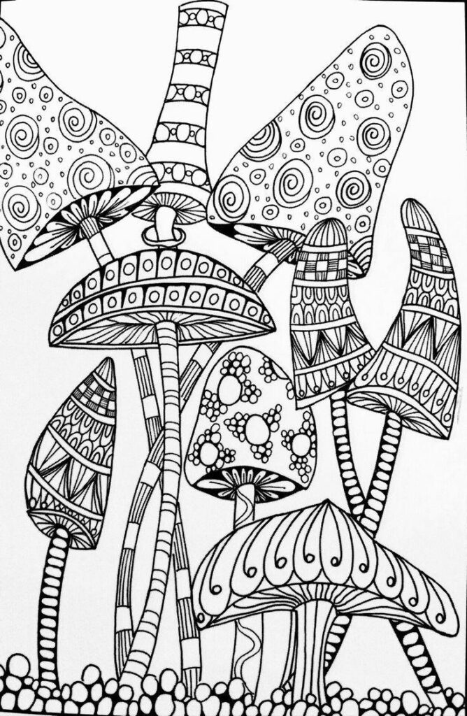 Mushrooms Aesthetic Coloring Pages Free Printable Coloring Pages