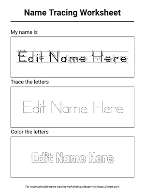 Name Tracing Worksheet Generator InkPx Worksheets Library
