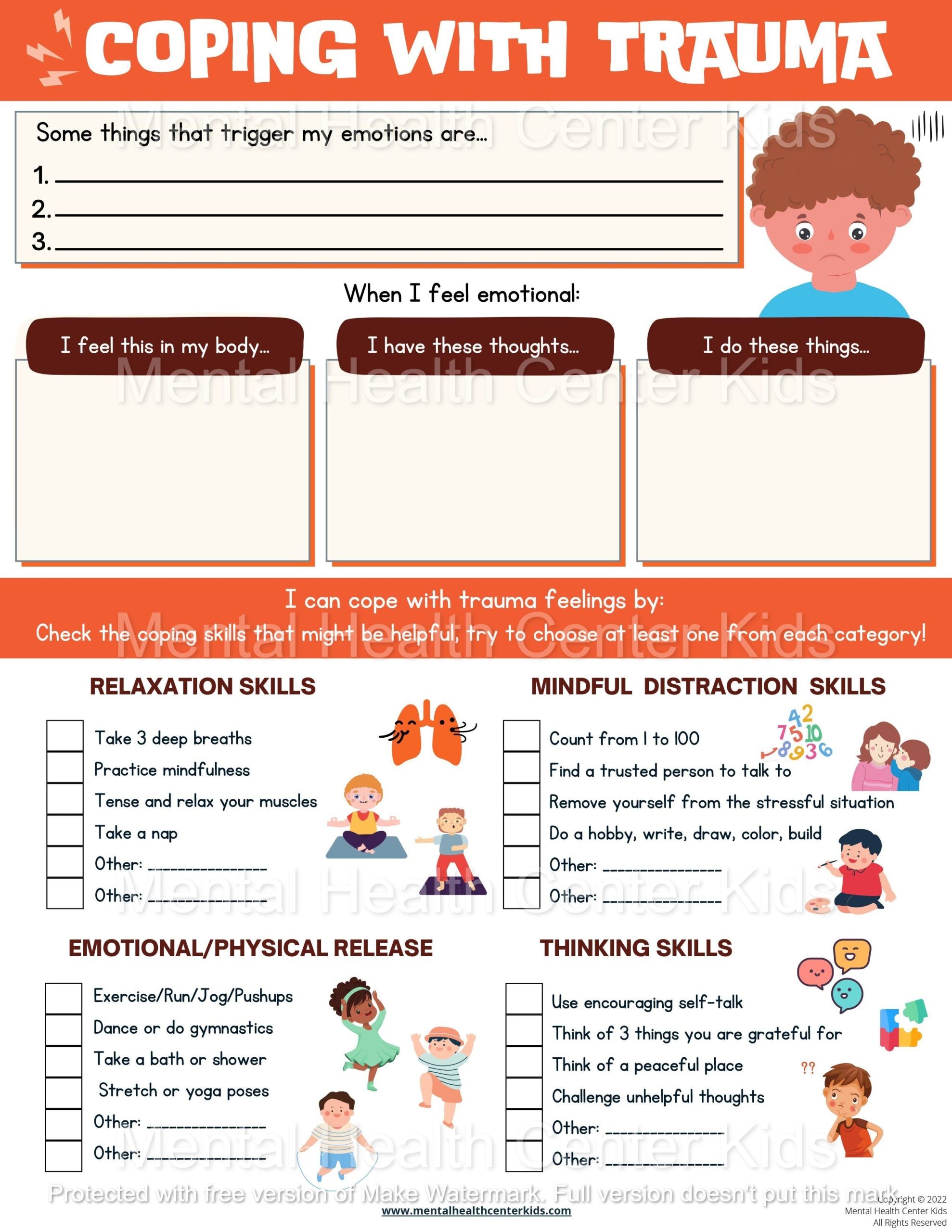 trauma worksheets