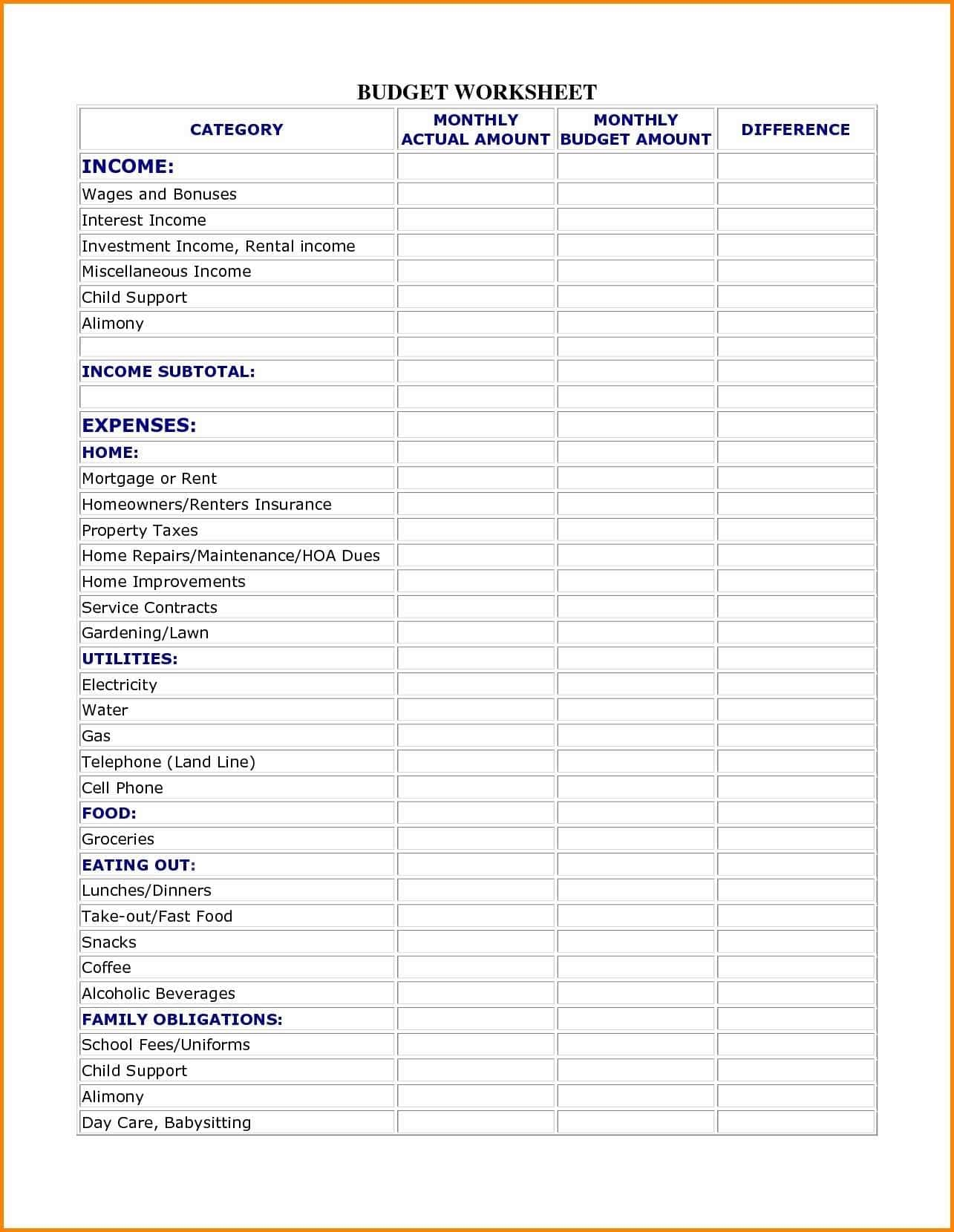 Net Worth Calculator Spreadsheet Regarding Net Worth Worksheet 