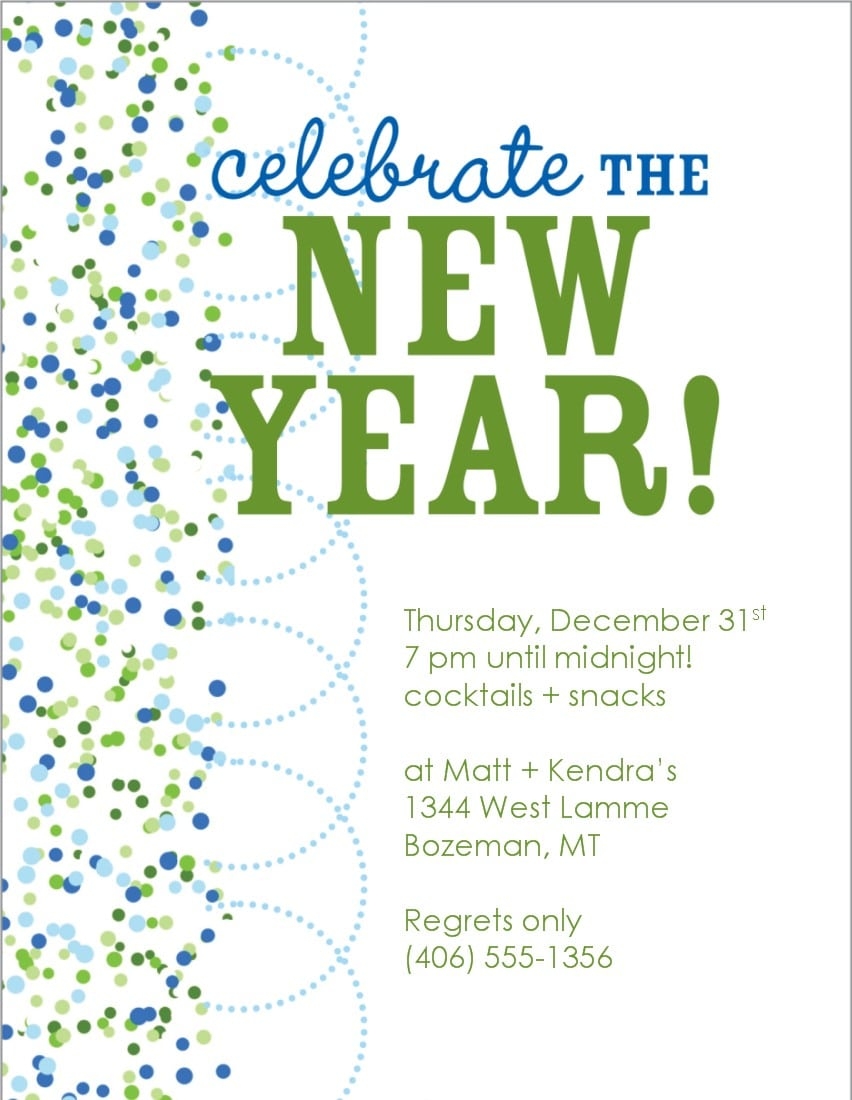 New Years Eve Party Invitation Template