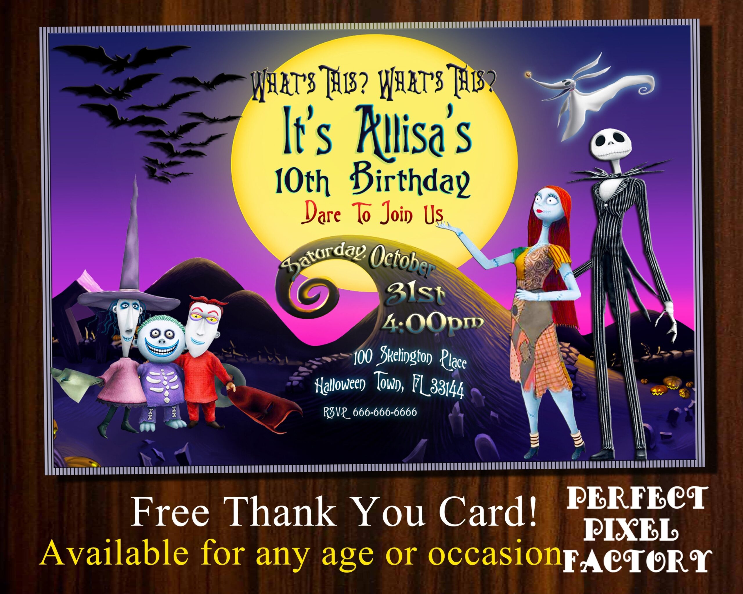 nightmare before christmas invitation template