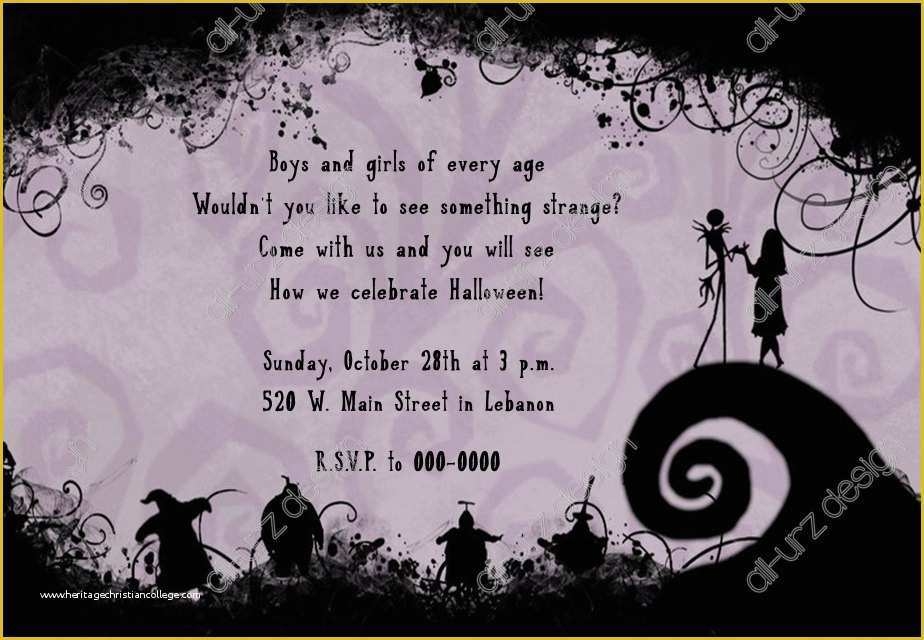 nightmare before christmas invitations templates free