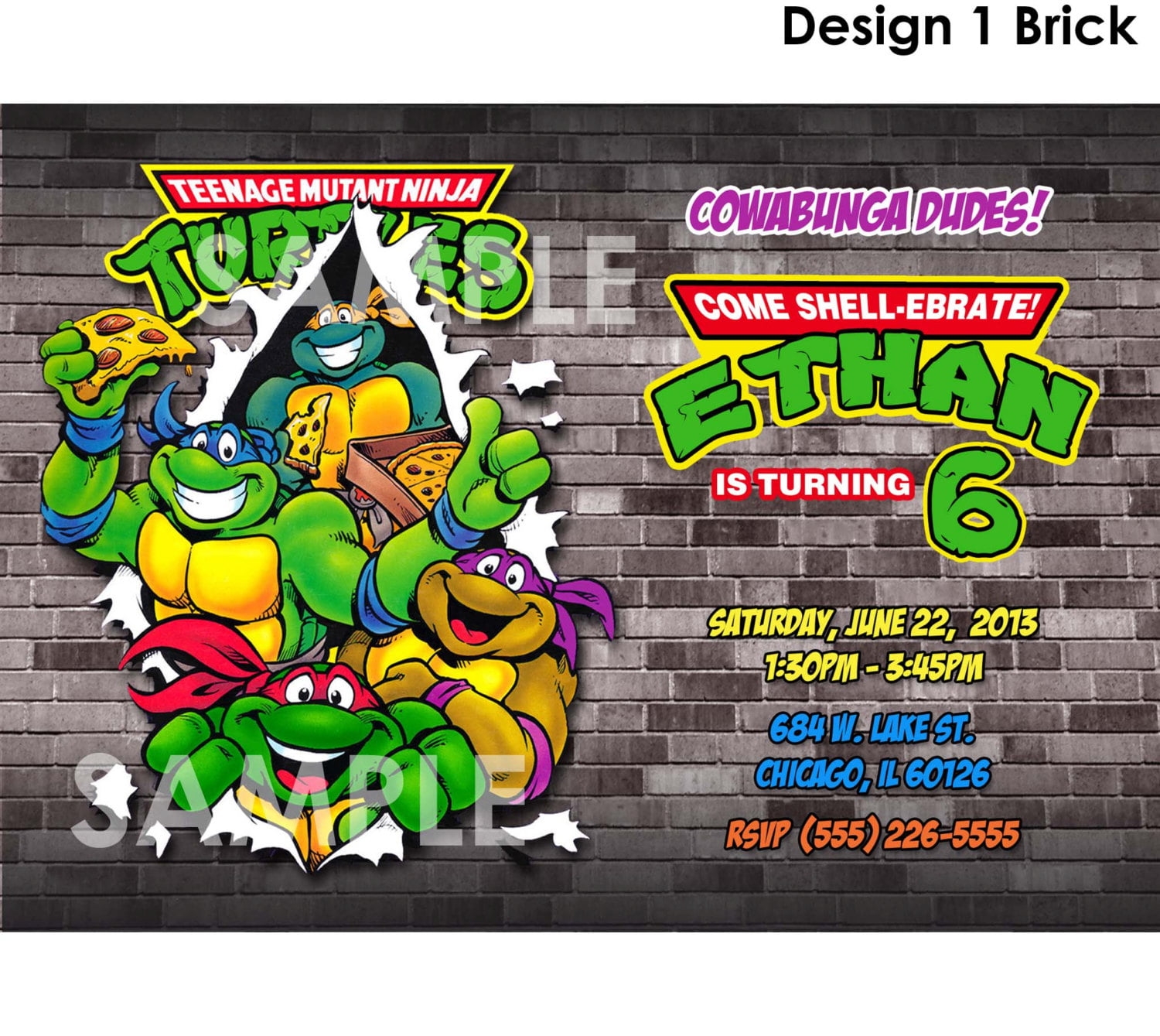 Ninja Turtle Invite Template
