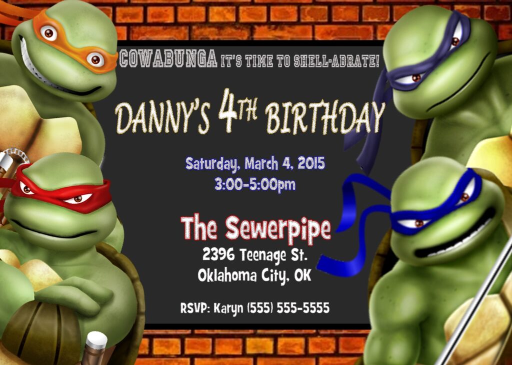 Ninja Turtle Invite Template