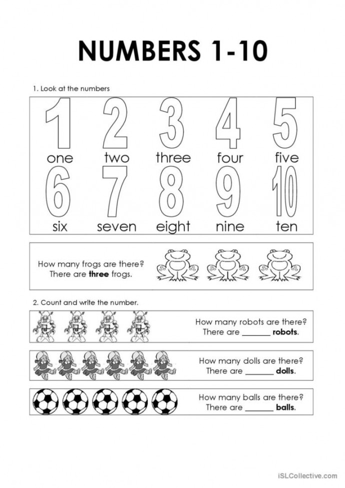 Numbers 1 10 Worksheet Printable PDF Template