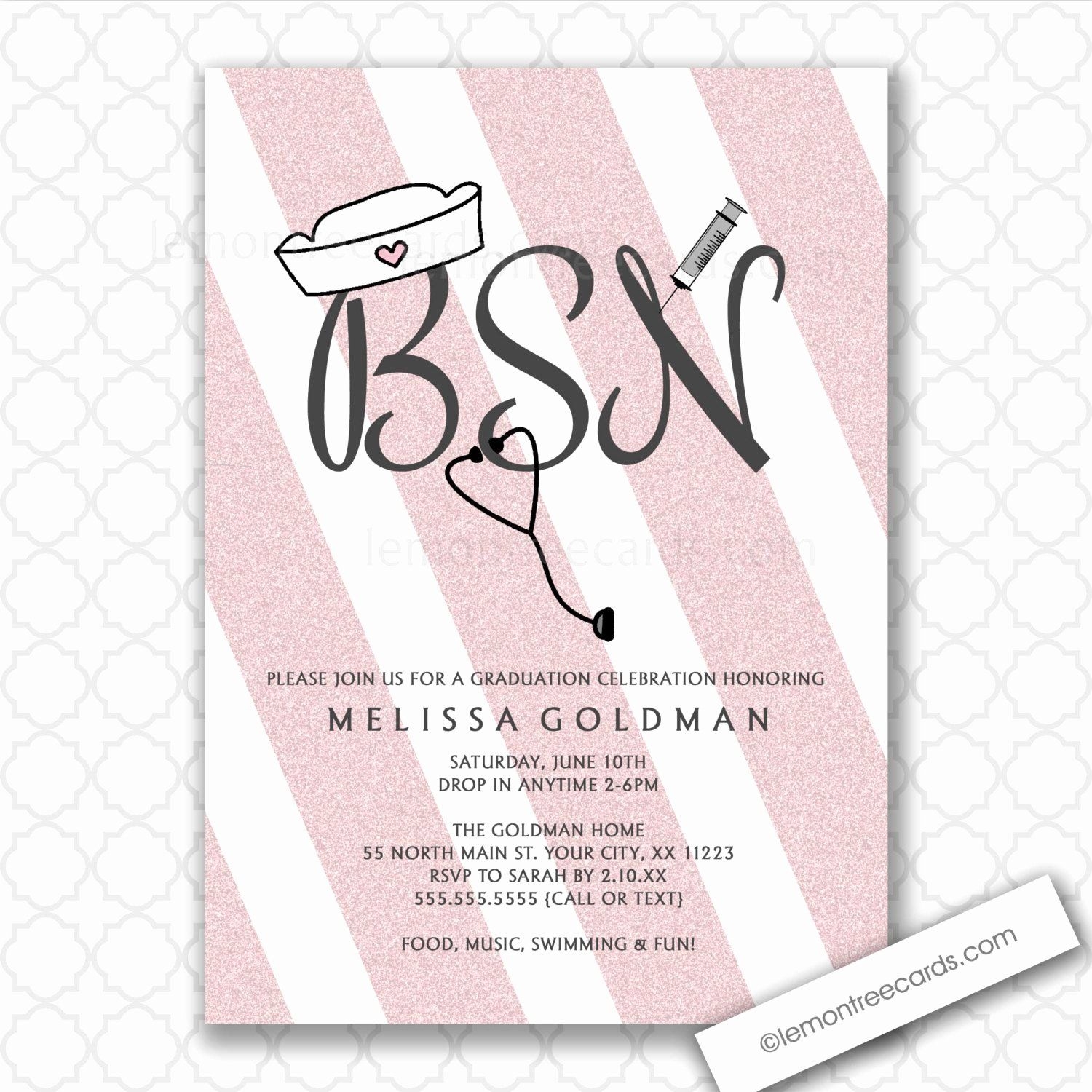 nursing pinning ceremony invitation template