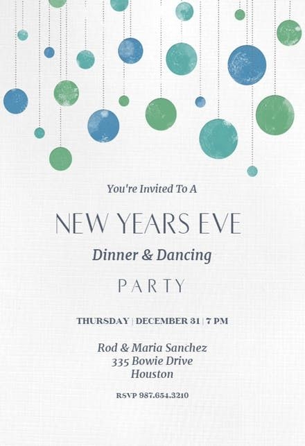 Nye Invitations Templates PDF Template