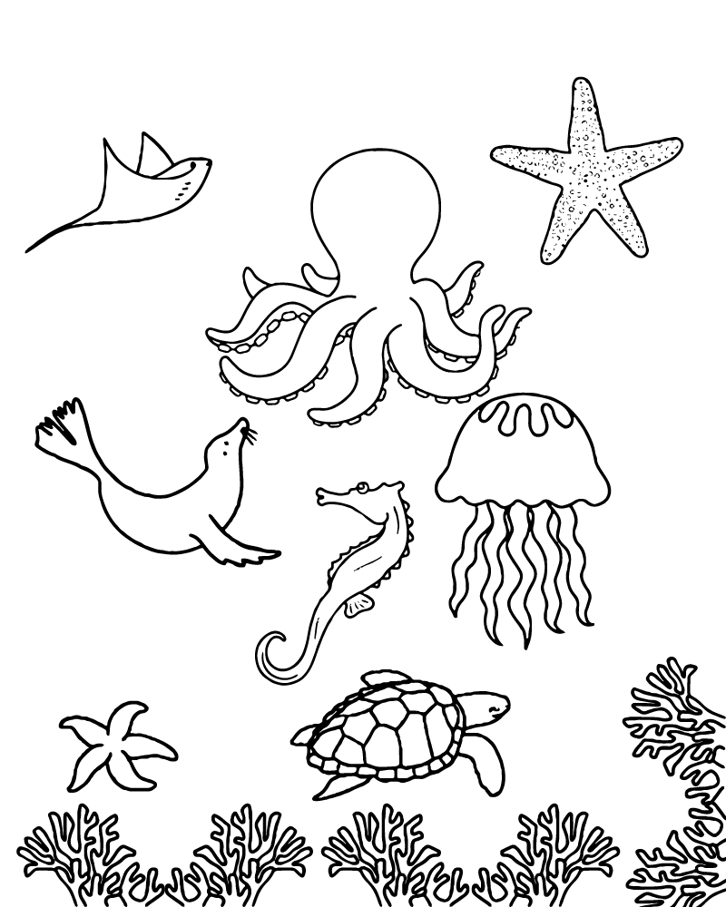 Ocean Creatures Coloring Pages