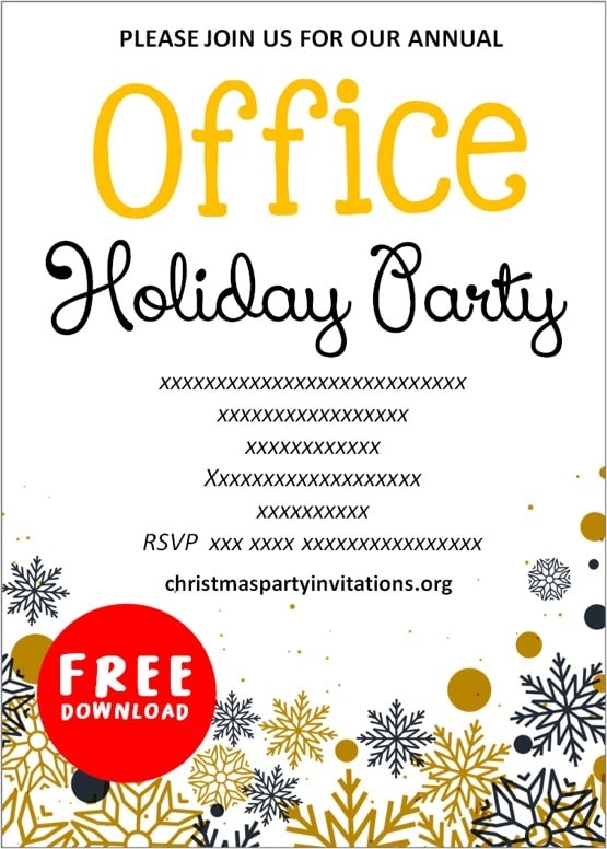 office holiday party invitation template