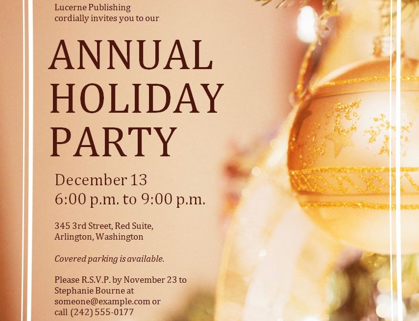 Office Holiday Party Invite Template Word Loptepicks