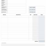 Order Form Template Free Printable Printable Templates