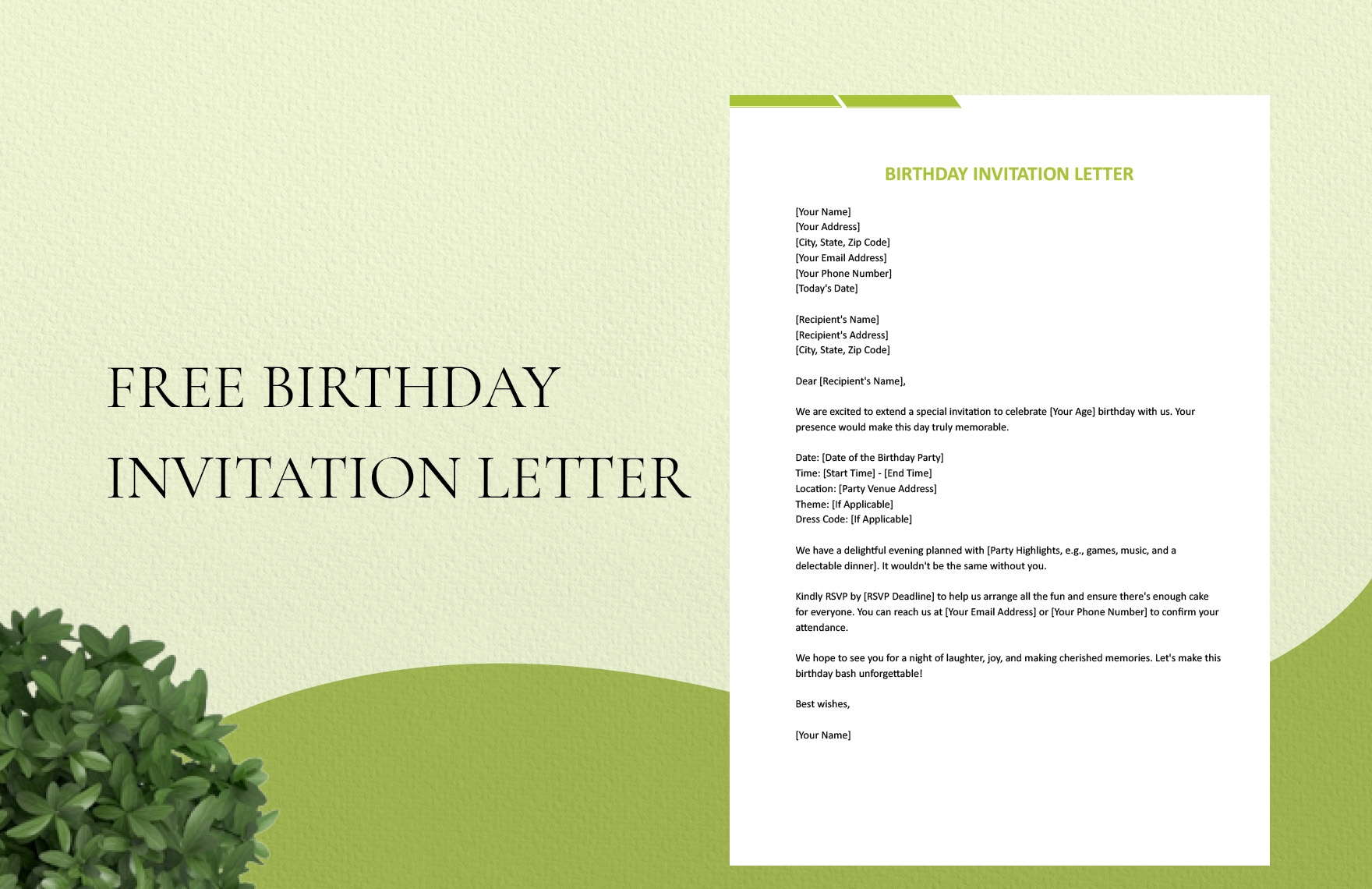 Page 2 Editable Birthday Invitation Templates In Google Docs To Download