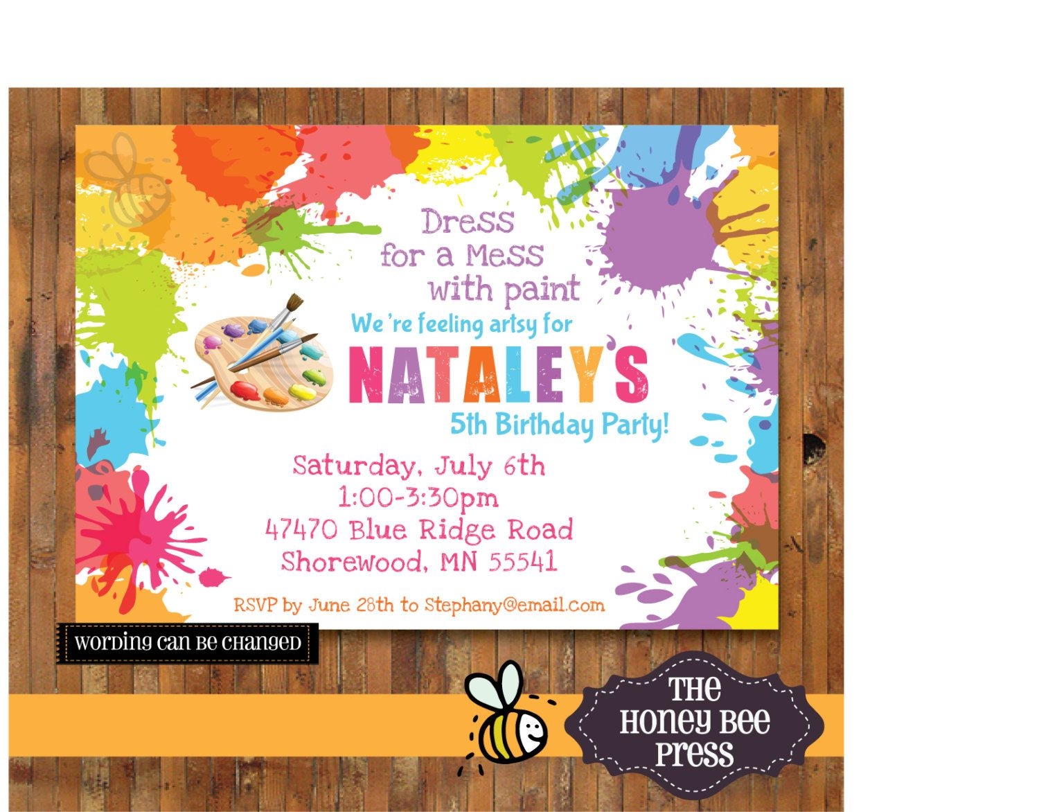 Paint Party Invitation Template Free