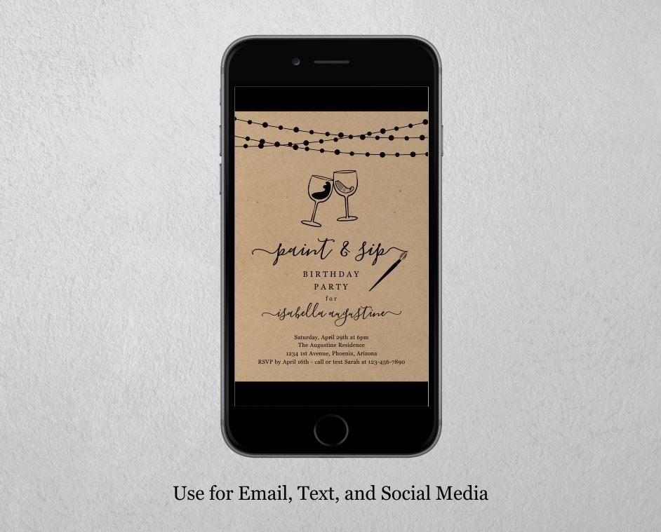 paint and sip invitation template