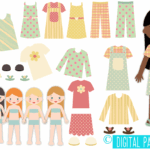 Paper Doll Digital Paper Doll Cut Out Doll Printable Doll Girl Doll