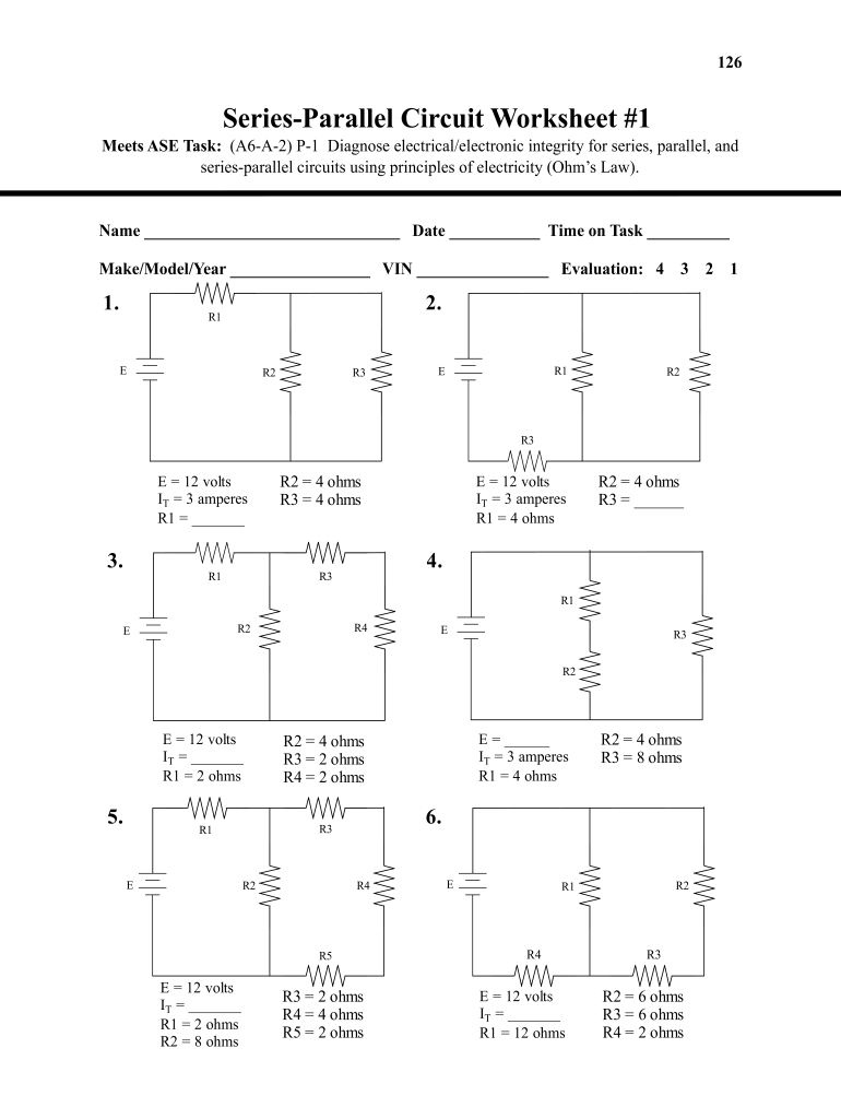 series and parallel circuits worksheet
