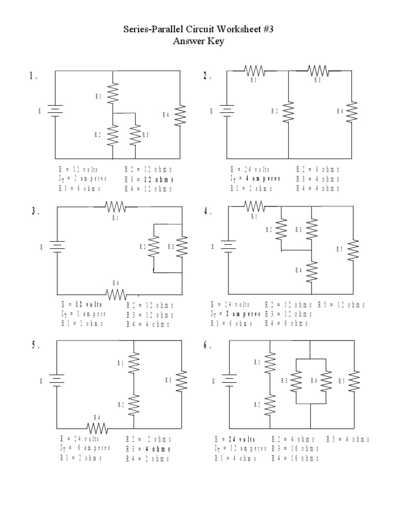 Parallel Series Circuits Lesson Plans Worksheets Worksheets Library