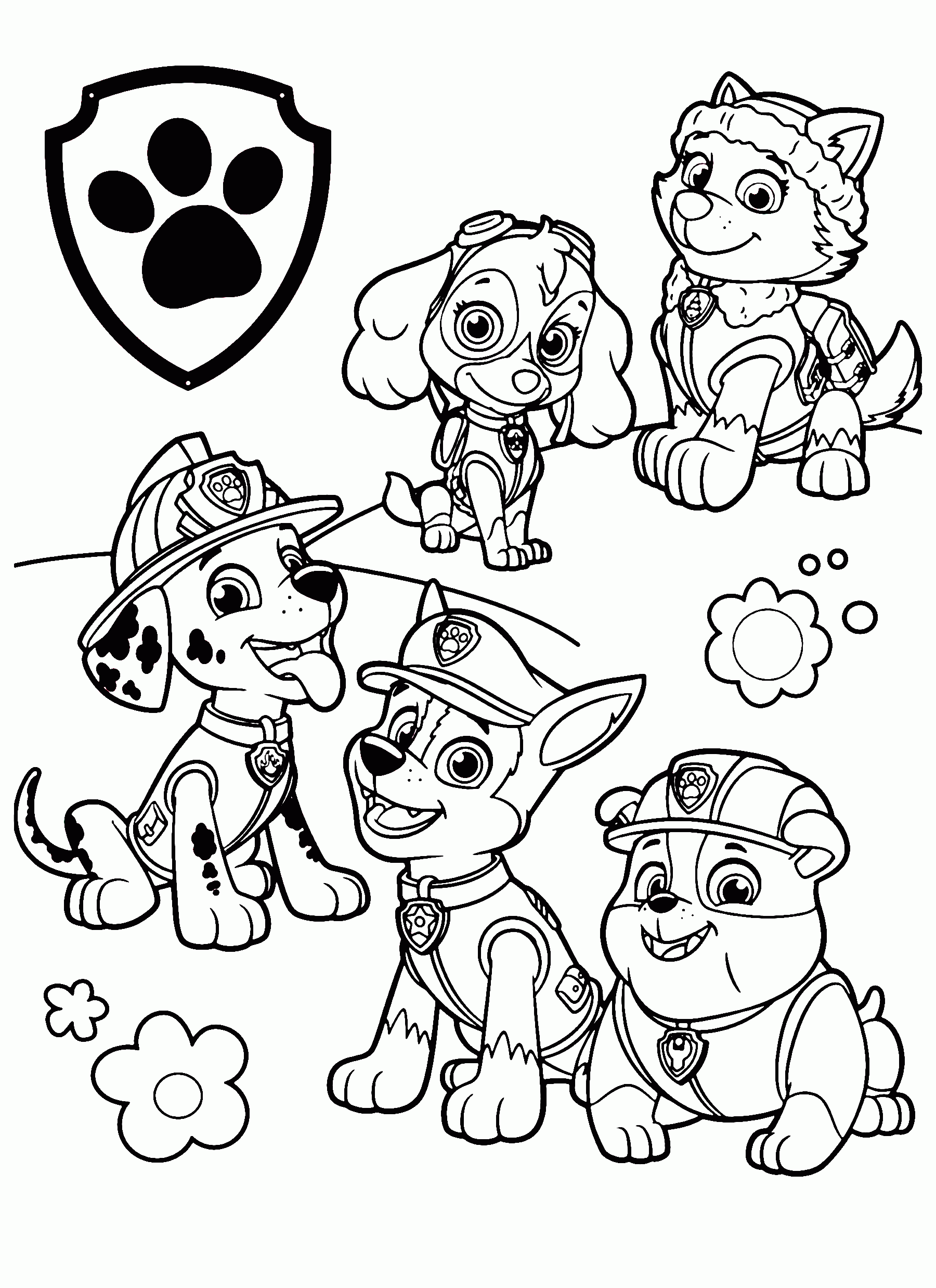 free paw patrol coloring pages printable