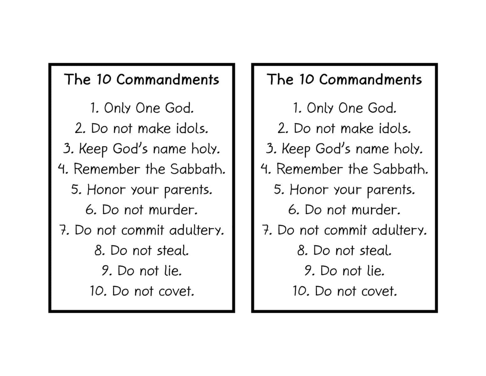 printable ten commandments worksheet pdf