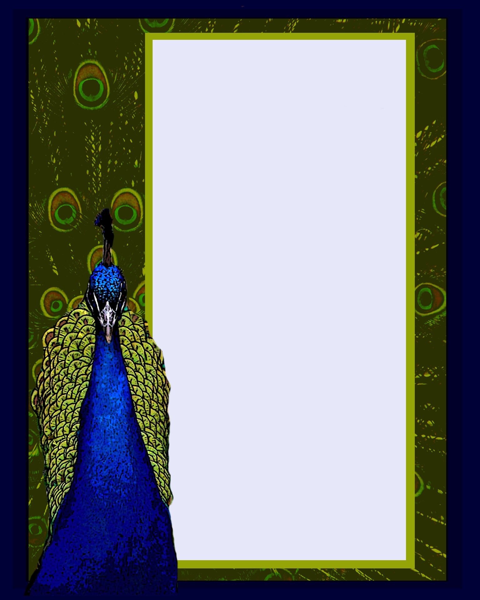 blank peacock invitation template