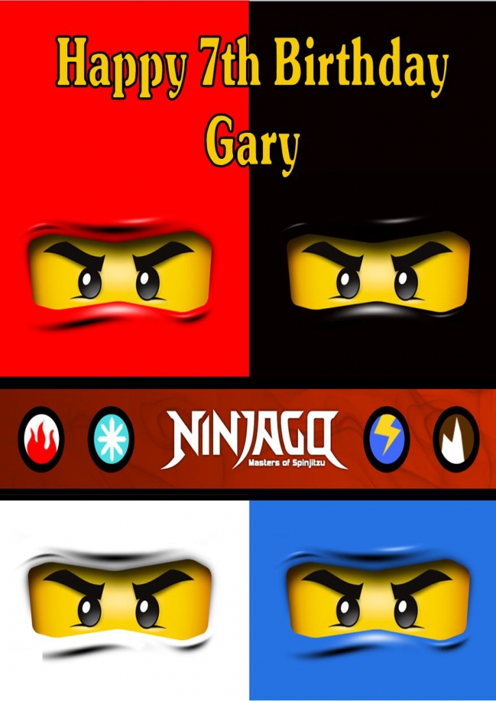 Personalised Lego Ninjago Birthday Card Ninjago Printable Birthday