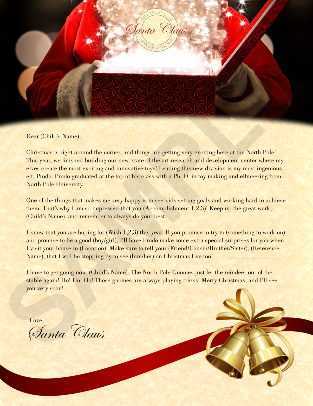 Personalised Letter From Santa Template Best Templates Resources