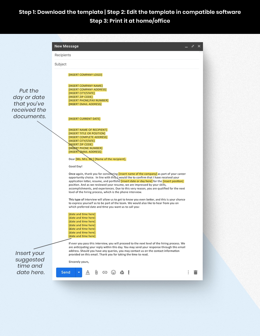 Phone Interview Invitation Email Template In PSD Download Template