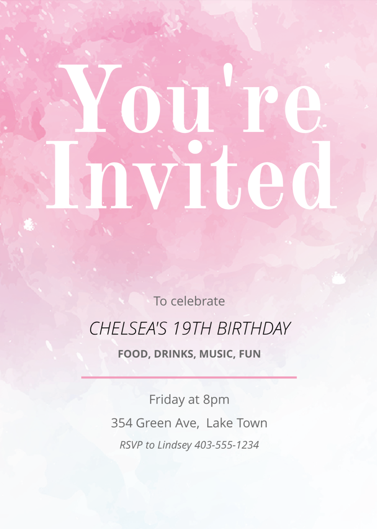 Pink Party Invitation Templates Free Dev onallcylinders