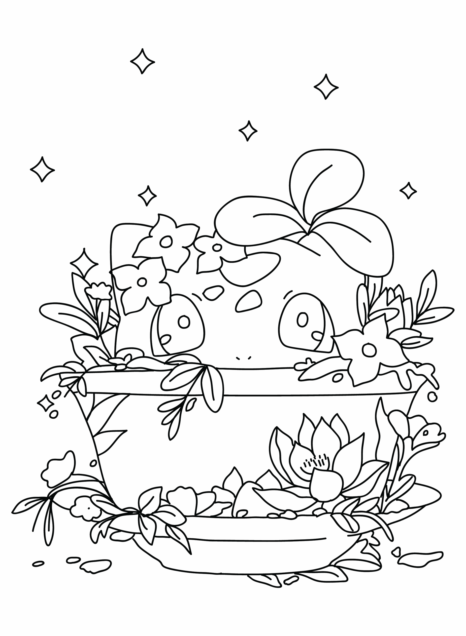 Pokemon Bulbasaur Color Page Free Printable Coloring Pages