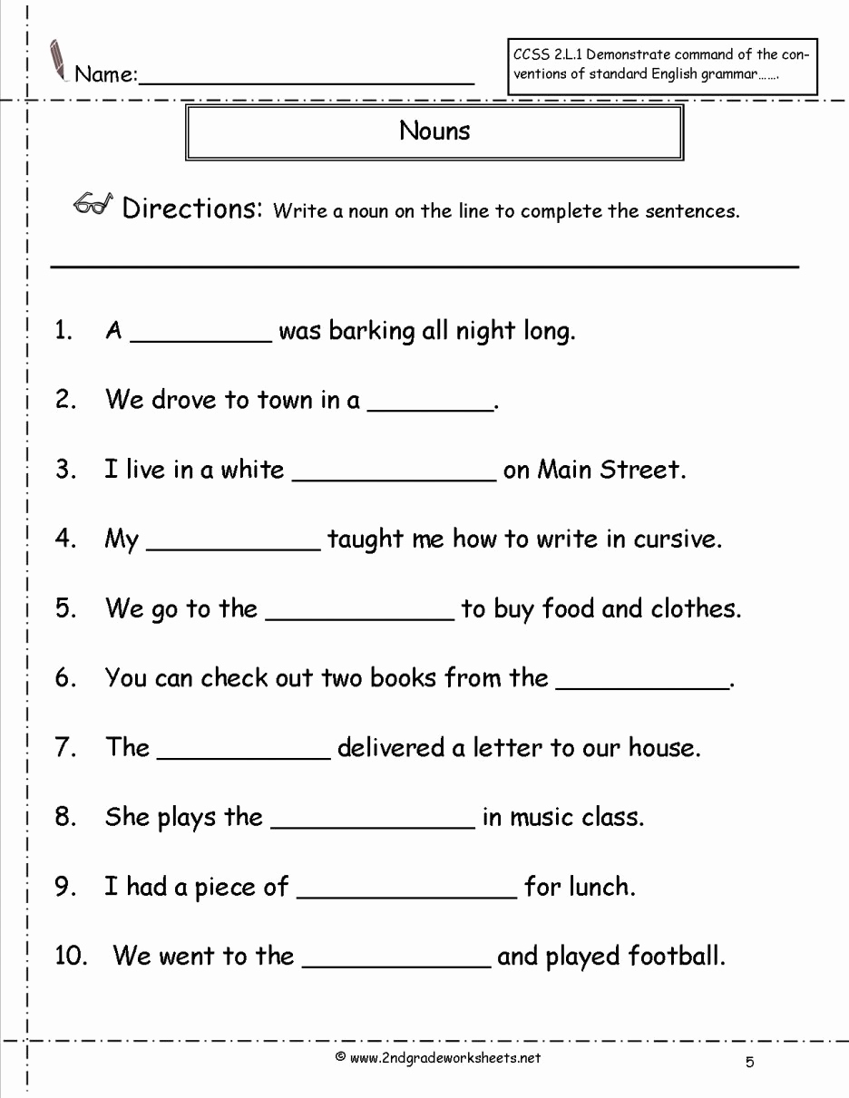 Possessive Pronouns Worksheet 2nd Grade Lovely Free Printable Grammar 