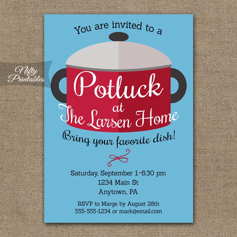 potluck template invitations