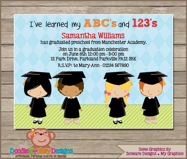 Pre K Graduation Invitations Templates