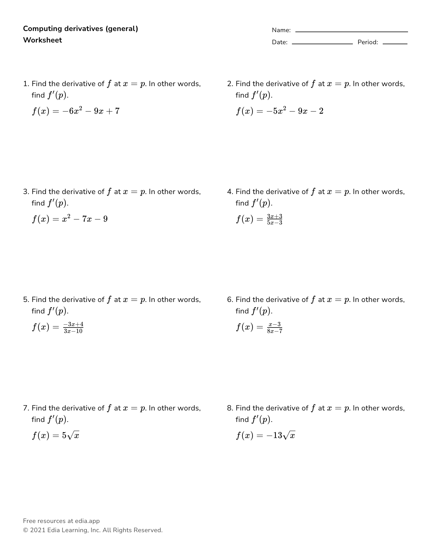 Precalculus Review Worksheet For First Chapter 5 Test Worksheets Library