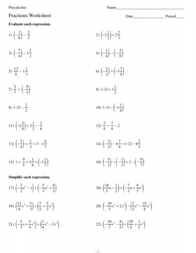 Precalculus Worksheets Form Fill Out And Sign Printable PDF 