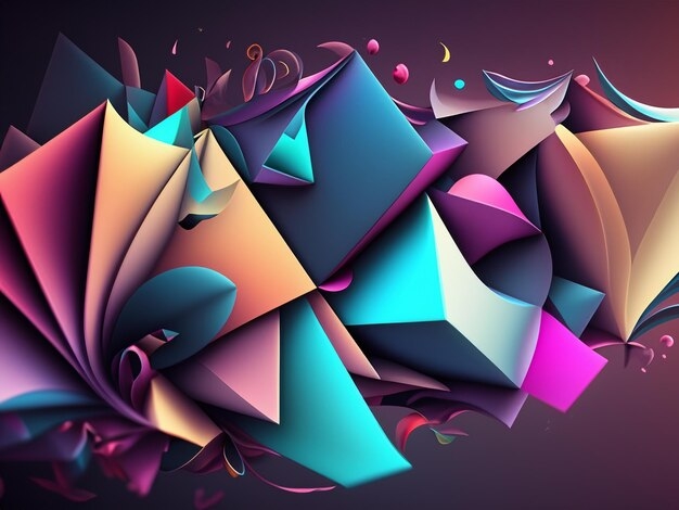 Premium AI Image A Mesmerizing Dance Of Geometric Shapes Blending 