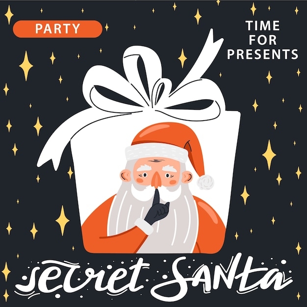 Premium Vector Secret Santa Invitation Template 