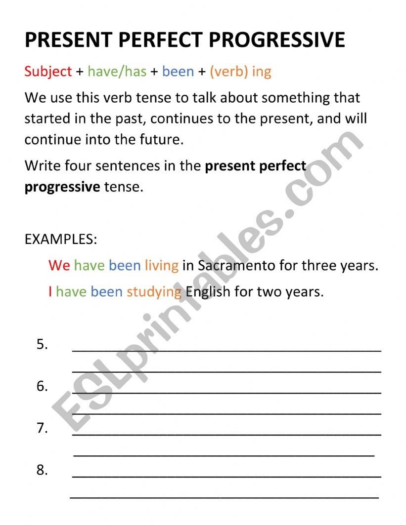 lesson 1.15 verb tenses progressive worksheet answers