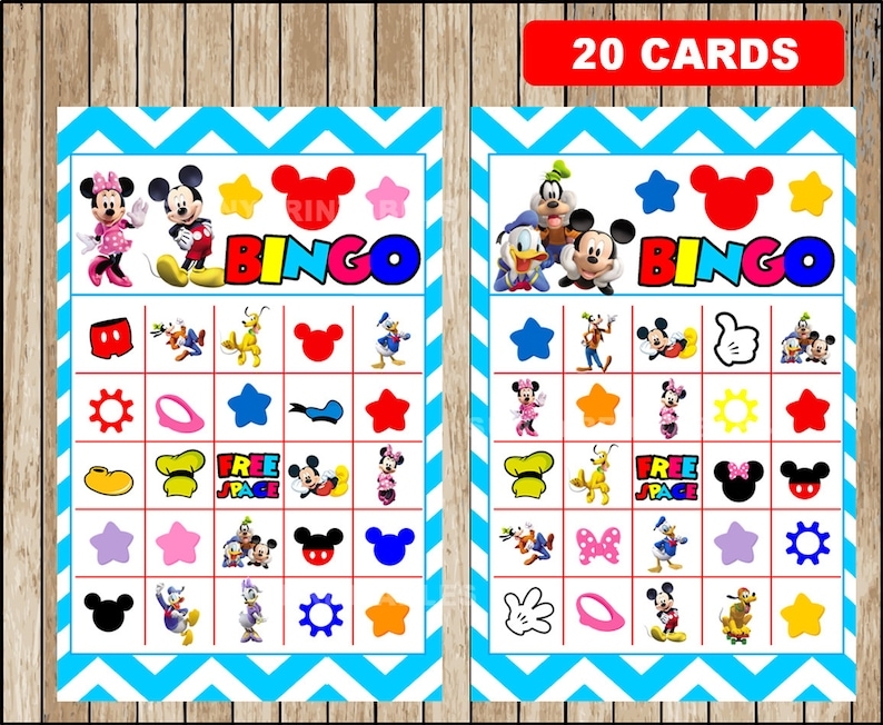 mickey mouse bingo cards printable