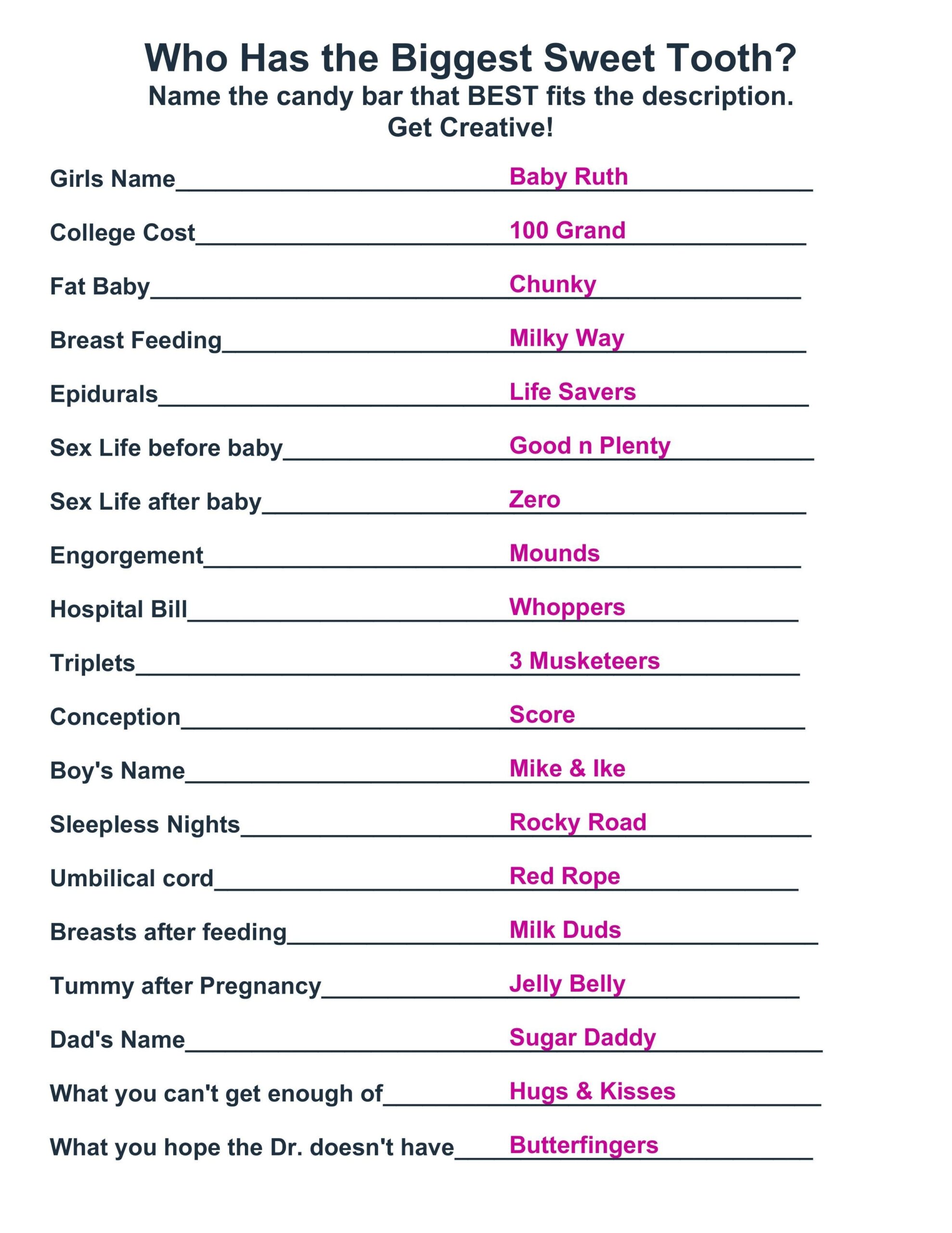 Printable Baby Shower Games Free With Answers Image To U