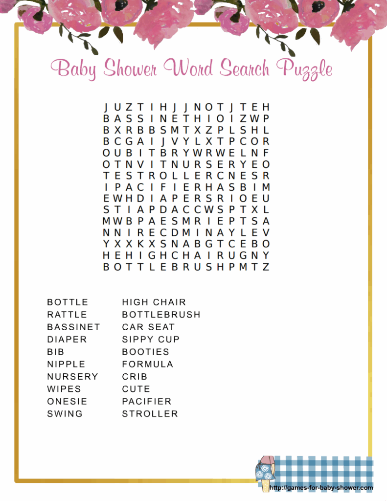 Printable Baby Shower Games Word Search Word Search Maker