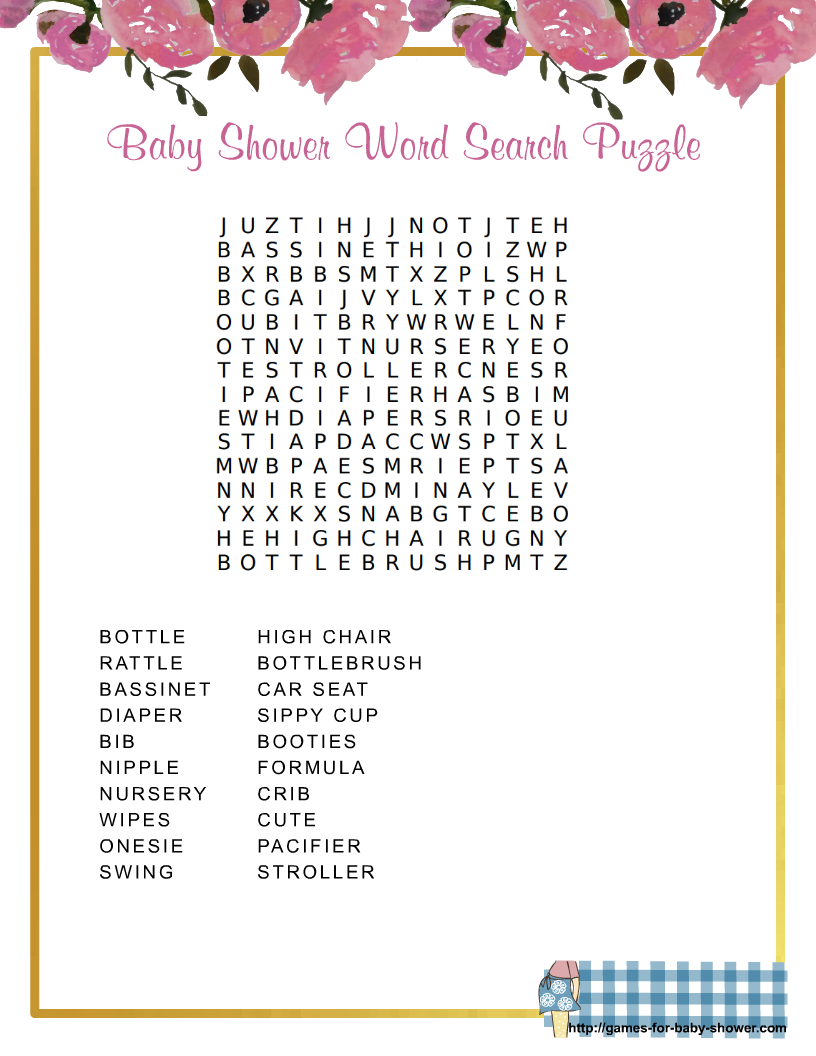 Printable Baby Shower Games Word Search Word Search Maker