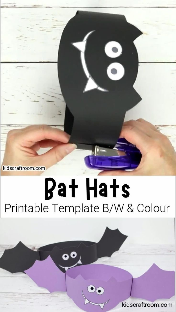 Printable Bat Hats In 2022 Halloween Crafts Preschool Halloween 